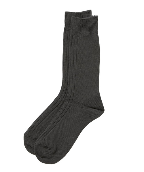 KATHARINE HAMNETT LONDON （キャサリンハムネットロンドン）の「KATHARINE HAMNETT LONDON/キャサリンハムネットロンドン ＜WEB限定＞ FRONT RIB CREW SOCKS（ソックス/靴下・メンズ・ブラウン/ベージュ/チャコールグレー・FREE）」の9枚目の写真