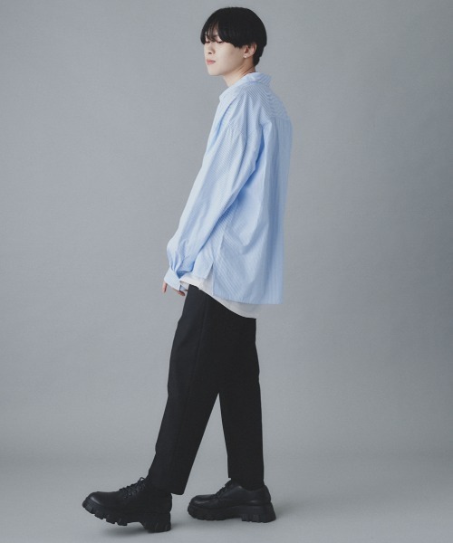 EDEL（エーデル）の「EDEL - ドロップショルダーリラックスストライプシャツ（シャツ/ブラウス・メンズ・ホワイト/グリーン/ブルー・MEDIUM/LARGE）」の21枚目の写真