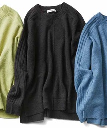IEDIT コーヒー炭繊維を使用した もちふわリブデザインニット