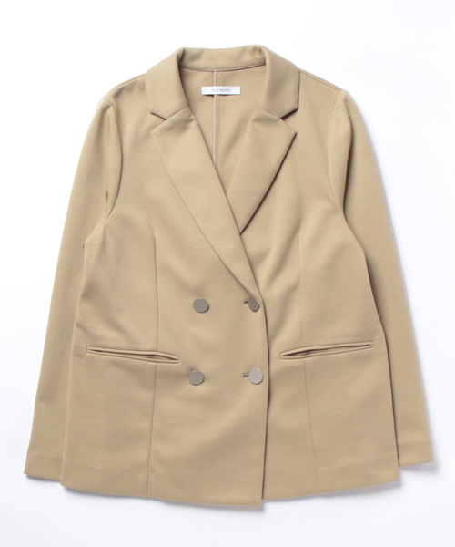 Doux archives（ドゥアルシーヴ）の「ダンボールニットダブルジャケット（テーラードジャケット・レディース・ブラック/ネイビー/ベージュ・FREE）」の12枚目の写真