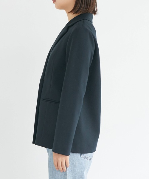 Doux archives（ドゥアルシーヴ）の「ダンボールニットダブルジャケット（テーラードジャケット・レディース・ブラック/ネイビー/ベージュ・FREE）」の7枚目の写真