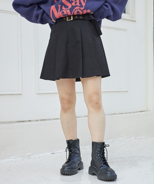 PBLIM（ページボーイリム）の「PAGEBOYLIM/ボックスプリーツスカート（スカート・レディース・カーキ/ブラック/アイボリー・FREE）」の12枚目の写真