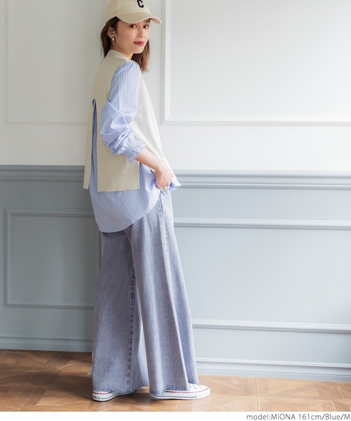 AW24/25◆フレアカット コットン ホワイト デニムパンツ AW24/25◇フレアカット コットン ホワイト デニムパンツ