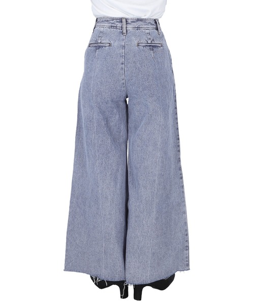 AW24/25◆フレアカット コットン ホワイト デニムパンツ デニムパンツ（ホワイト/白色系・フレア・ブーツカット