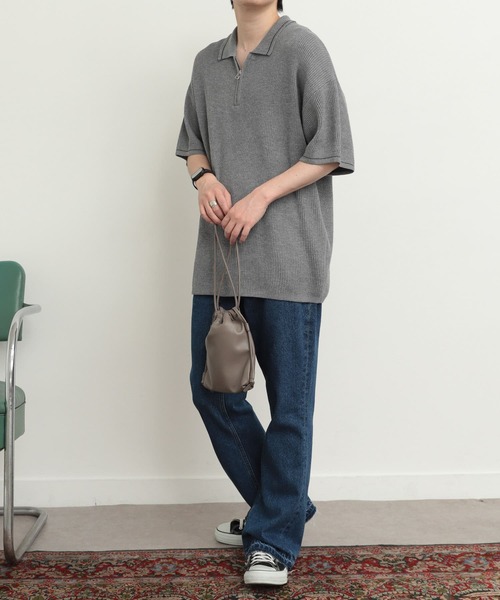 SENSE OF PLACE by URBAN RESEARCH（センスオブプレイスバイアーバンリサーチ）の「フェイクレザーコードキンチャクショルダー（ショルダーバッグ・メンズ・ブラック/カーキ/ホワイト/モカ・ONE）」の10枚目の写真