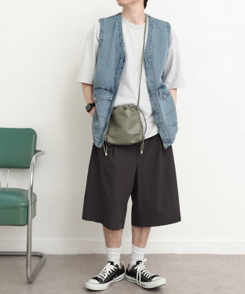 SENSE OF PLACE by URBAN RESEARCH（センスオブプレイスバイアーバンリサーチ）の「フェイクレザーコードキンチャクショルダー（ショルダーバッグ・メンズ・ブラック/カーキ/ホワイト/モカ・ONE）」の13枚目の写真