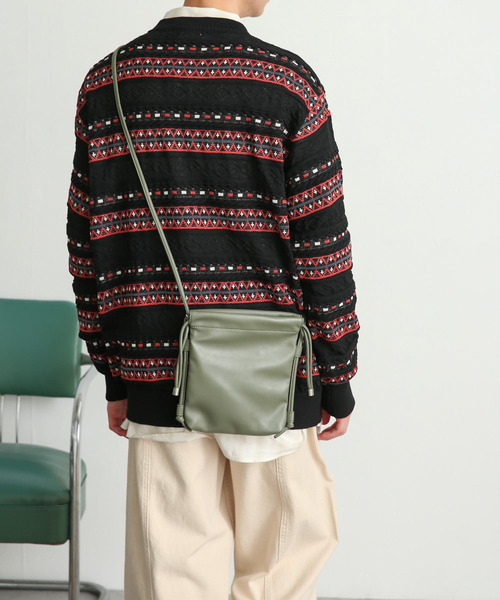 SENSE OF PLACE by URBAN RESEARCH（センスオブプレイスバイアーバンリサーチ）の「フェイクレザーコードキンチャクショルダー（ショルダーバッグ・メンズ・ブラック/カーキ/ホワイト/モカ・ONE）」の14枚目の写真