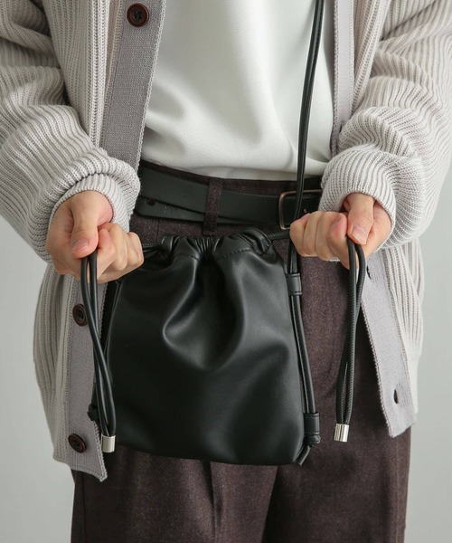 SENSE OF PLACE by URBAN RESEARCH（センスオブプレイスバイアーバンリサーチ）の「フェイクレザーコードキンチャクショルダー（ショルダーバッグ・メンズ・ブラック/カーキ/ホワイト/モカ・ONE）」の21枚目の写真