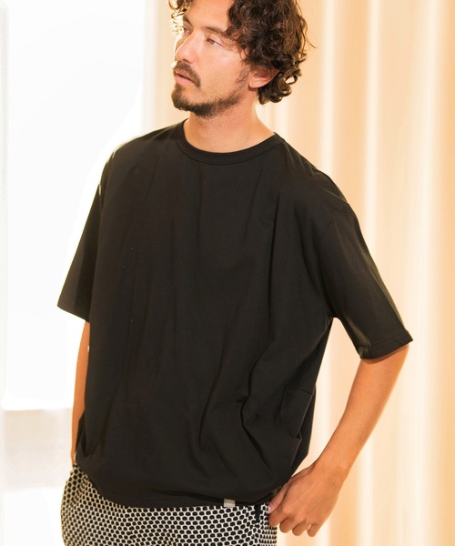ANGENEHM(アンゲネーム)の「mt8197-Balloon Silhouette Short Sleeve Cut sew (MADE IN JAPAN) カットソー(Tシャツ/カットソー・メンズ・グリーン/ブラック/ホワイト/カーキ・M/L)」の13枚目の写真