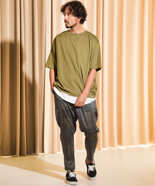 ANGENEHM(アンゲネーム)の「mt8197-Balloon Silhouette Short Sleeve Cut sew (MADE IN JAPAN) カットソー(Tシャツ/カットソー・メンズ・グリーン/ブラック/ホワイト/カーキ・M/L)」の19枚目の写真