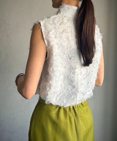 &g'aime(アンジェム)の「【&g’aime】フリンジレーストップス(シャツ/ブラウス・レディース・ホワイト/ブラック・FREE)」の7枚目の写真