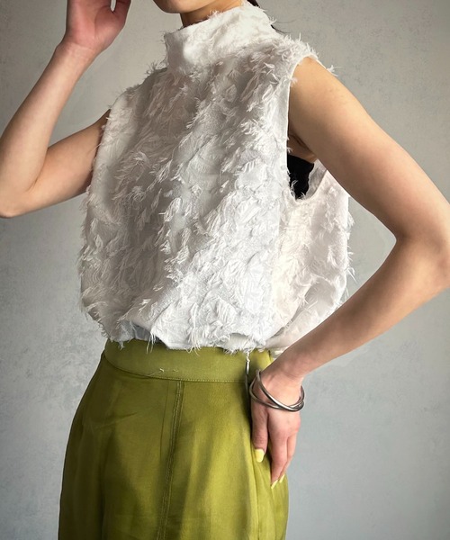 &g'aime(アンジェム)の「【&g’aime】フリンジレーストップス(シャツ/ブラウス・レディース・ホワイト/ブラック・FREE)」の8枚目の写真