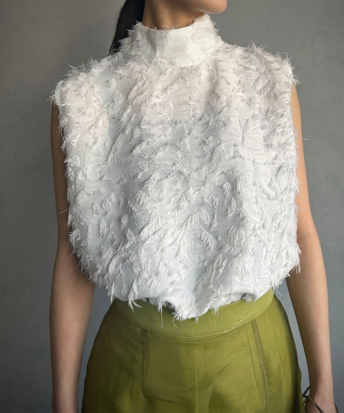 &g'aime(アンジェム)の「【&g’aime】フリンジレーストップス(シャツ/ブラウス・レディース・ホワイト/ブラック・FREE)」の4枚目の写真