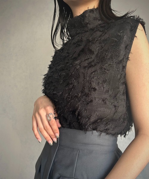 &g'aime(アンジェム)の「【&g’aime】フリンジレーストップス(シャツ/ブラウス・レディース・ホワイト/ブラック・FREE)」の14枚目の写真