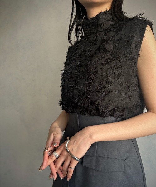 &g'aime(アンジェム)の「【&g’aime】フリンジレーストップス(シャツ/ブラウス・レディース・ホワイト/ブラック・FREE)」の13枚目の写真