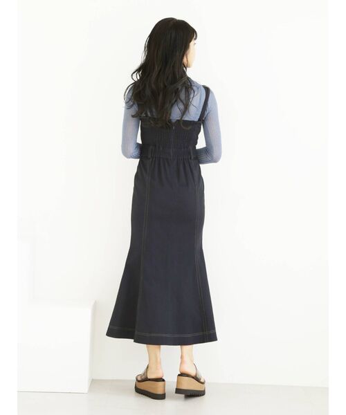 MURUA（ムルーア）の「アシメスリットマーメイドジャンパースカート（ジャンパースカート・レディース・アイボリー/ネイビー・2/1）」の12枚目の写真