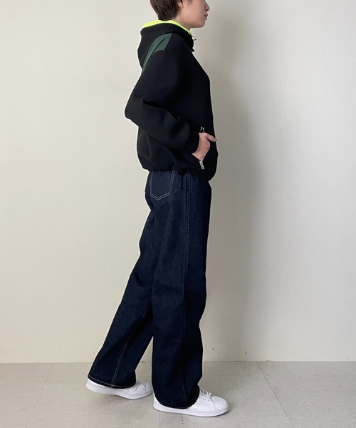 DOLLUPOOPS（ドールアップウップス）の「配色ハーフZIPパーカー（パーカー・レディース・グレー/ブラック/ネイビー・38）」の5枚目の写真