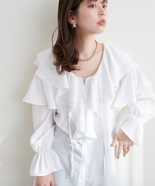 美品◯イエナ　シアーコットンラッフルチュニックブラウス. シアーコットンラッフルチュニックブラウス | イエナ(IENA