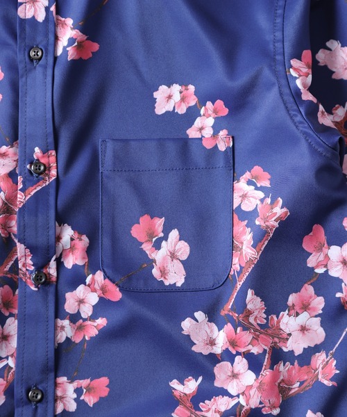 UNION STATION(ユニオンステーション)の「フォトプリントワイドカラーシャツ/総柄シャツ(シャツ/ブラウス・メンズ・ライトグレー/ネイビー・M/L/LL)」の3枚目の写真