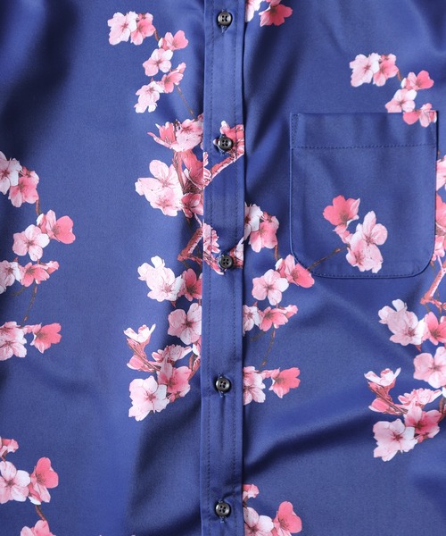 UNION STATION(ユニオンステーション)の「フォトプリントワイドカラーシャツ/総柄シャツ(シャツ/ブラウス・メンズ・ライトグレー/ネイビー・M/L/LL)」の4枚目の写真