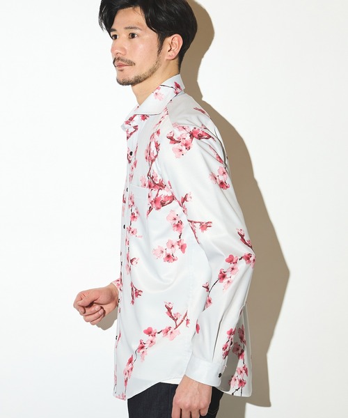 UNION STATION(ユニオンステーション)の「フォトプリントワイドカラーシャツ/総柄シャツ(シャツ/ブラウス・メンズ・ライトグレー/ネイビー・M/L/LL)」の11枚目の写真