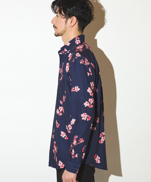 UNION STATION(ユニオンステーション)の「フォトプリントワイドカラーシャツ/総柄シャツ(シャツ/ブラウス・メンズ・ライトグレー/ネイビー・M/L/LL)」の14枚目の写真