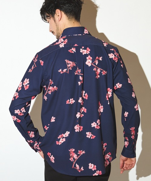 UNION STATION(ユニオンステーション)の「フォトプリントワイドカラーシャツ/総柄シャツ(シャツ/ブラウス・メンズ・ライトグレー/ネイビー・M/L/LL)」の15枚目の写真