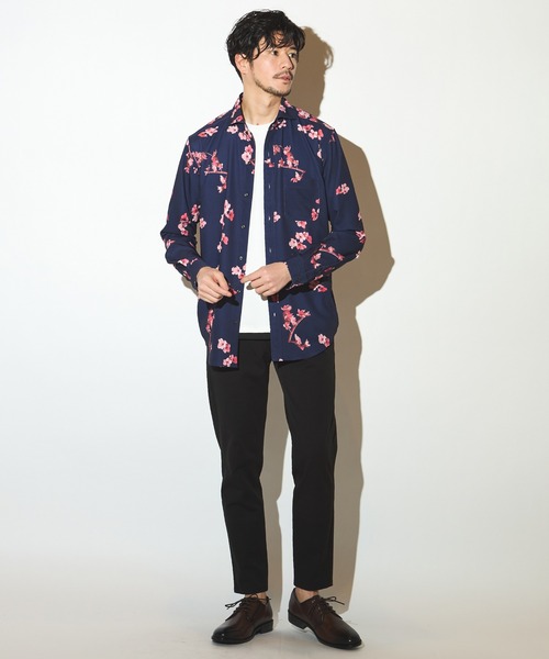 UNION STATION(ユニオンステーション)の「フォトプリントワイドカラーシャツ/総柄シャツ(シャツ/ブラウス・メンズ・ライトグレー/ネイビー・M/L/LL)」の17枚目の写真