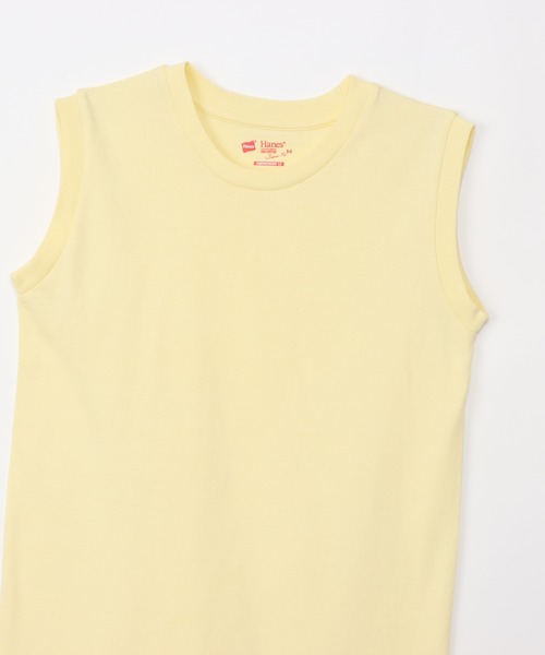 HANES(ヘインズ)の「【Hanes/ヘインズ】レディース ジャパンフィットフォーハー【2枚組】スリーブレスTシャツ 5.3oz(Tシャツ/カットソー・レディース・ホワイト×イエロー・MEDIUM/LARGE)」の8枚目の写真