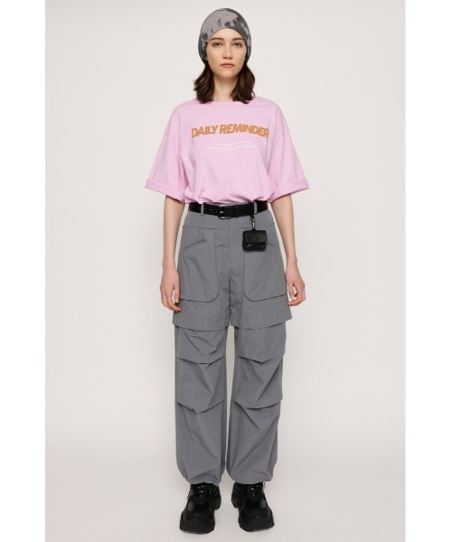 SLY(スライ)の「2WAY PATCH POCKET TUCK WORK PT 2ウェイ パッチポケット タック ワークパンツ ハーフパンツ ショートパンツ 着回し(スラックス・レディース・ホワイト/グレー・1/2)」の10枚目の写真