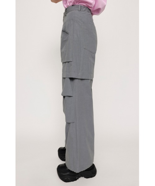 SLY(スライ)の「2WAY PATCH POCKET TUCK WORK PT 2ウェイ パッチポケット タック ワークパンツ ハーフパンツ ショートパンツ 着回し(スラックス・レディース・ホワイト/グレー・1/2)」の13枚目の写真