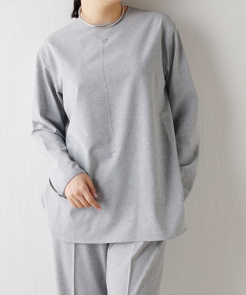 オーバーオーガンジーシャツ ウィムガゼット オーガンジーハイネック