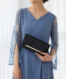 Edit Sheen | サテンタックパーティークラッチ(クラッチバッグ)