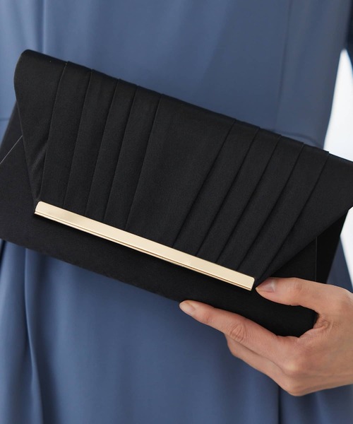 Edit Sheen（エディットシーン）の「サテンタックパーティークラッチ（クラッチバッグ・レディース・ベージュ/ゴールド/ブラック・FREE）」の12枚目の写真