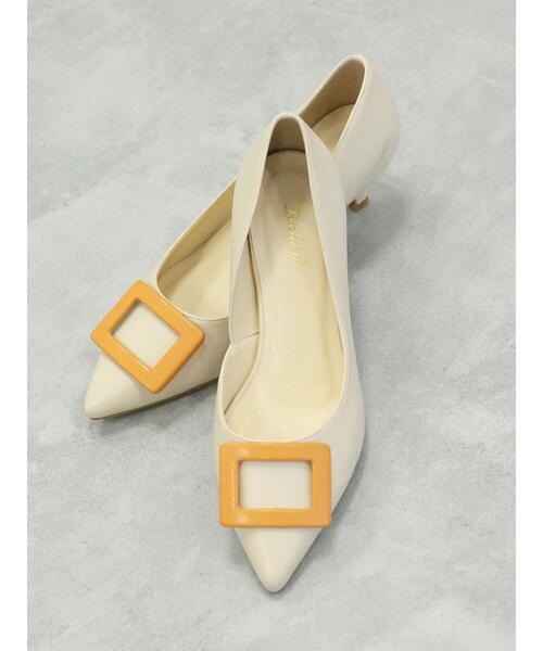 Te chichi（テチチ）の「スクエアバックルパンプス（パンプス・レディース・オフホワイト/ブラック・37/38）」の3枚目の写真