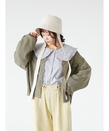 透かし編み切替カーディガン