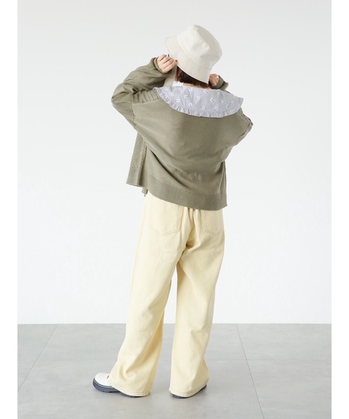 ehka sopo（エヘカソポ）の「透かし編み切替カーディガン（カーディガン/ボレロ・レディース・グリーン/ピンク/キナリ・ﾌﾘ-）」の17枚目の写真