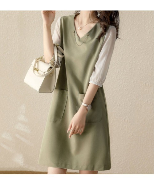 FRP（エフアールピー）の「シアーシャツスリーブワンピース（ワンピース・レディース・ライトグリーン・MEDIUM/LARGE）」の2枚目の写真