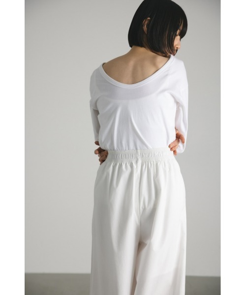 STYLEMIXER（スタイルミキサー）の「organic cotton バックオープンハーフT（Tシャツ/カットソー・レディース・ライトイエロー/ブラック/ホワイト・FREE）」の16枚目の写真