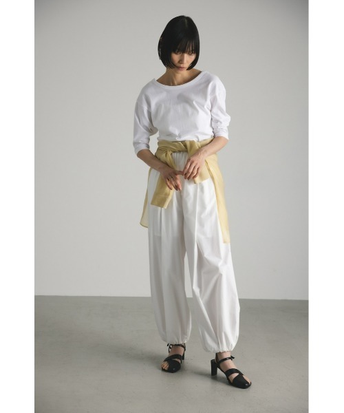 STYLEMIXER（スタイルミキサー）の「organic cotton バックオープンハーフT（Tシャツ/カットソー・レディース・ライトイエロー/ブラック/ホワイト・FREE）」の7枚目の写真