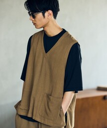 FREAK'S STORE | KONECO/コネーソ 別注 プルオーバーVネックベスト/リネン(ベスト)