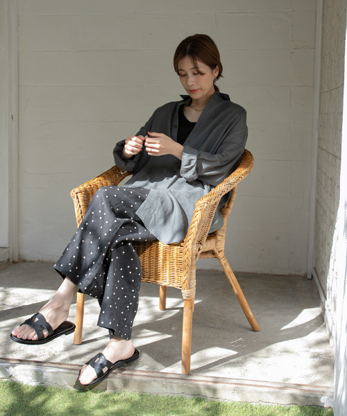 URBAN RESEARCH DOORS（アーバンリサーチドアーズ）の「リネンドットイージーパンツ（その他パンツ・レディース・ナチュラル/ブラック・MEDIUM）」の18枚目の写真