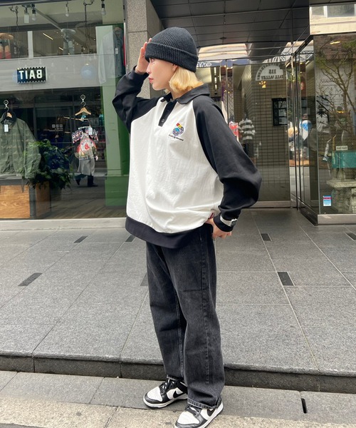 【MEMORY】 raglan long sleeve polo shirt / ラグラン 長袖 ポロシャツ（ポロシャツ）｜#MEMORY（メモリー）