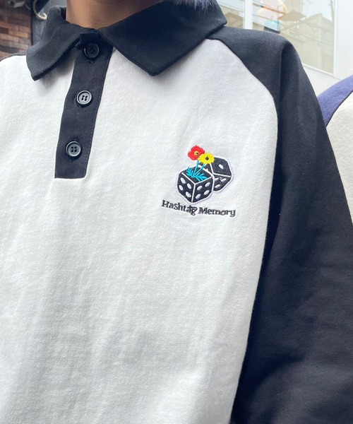 【MEMORY】 raglan long sleeve polo shirt / ラグラン 長袖 ポロシャツ（ポロシャツ）｜#MEMORY（メモリー）
