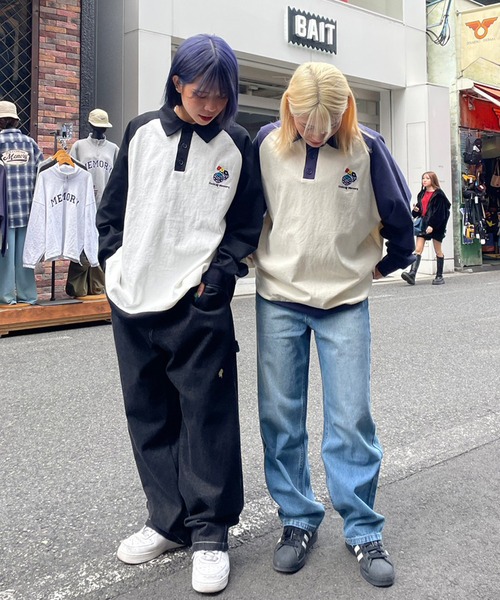 【MEMORY】 raglan long sleeve polo shirt / ラグラン 長袖 ポロシャツ（ポロシャツ）｜#MEMORY（メモリー）