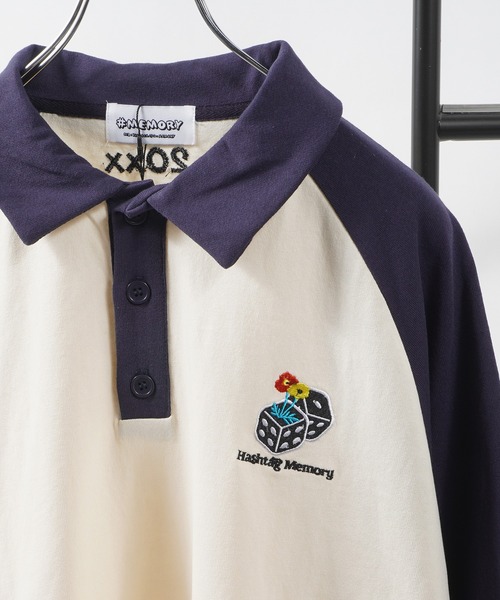 【MEMORY】 raglan long sleeve polo shirt / ラグラン 長袖 ポロシャツ（ポロシャツ）｜#MEMORY（メモリー）
