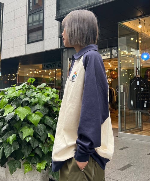 【MEMORY】 raglan long sleeve polo shirt / ラグラン 長袖 ポロシャツ（ポロシャツ）｜#MEMORY（メモリー）