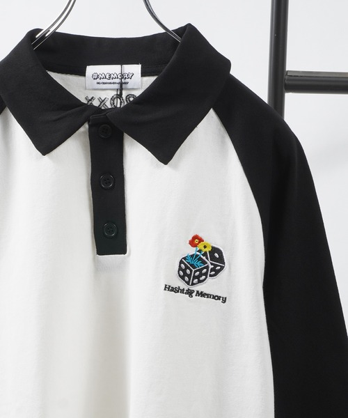 【MEMORY】 raglan long sleeve polo shirt / ラグラン 長袖 ポロシャツ（ポロシャツ）｜#MEMORY（メモリー）