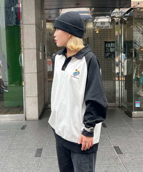 【MEMORY】 raglan long sleeve polo shirt / ラグラン 長袖 ポロシャツ（ポロシャツ）｜#MEMORY（メモリー）
