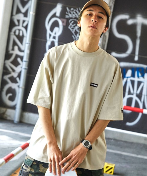 ZOO YORK（ズーヨーク）の「ZOO YORK/ズーヨーク 別注 ラバーネーム/ロゴ刺繍 ビッグシルエット半袖Tシャツ（Tシャツ/カットソー・メンズ・ブルー/ホワイト/グリーン/ピンク/ブラック/ベージュ・L/M）」の3枚目の写真